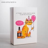 Подарочная коробка складная 16х23х7,5см Кот с шариком 1/1 Подарочная коробка складная 16х23х7,5см Кот с шариком 1/1