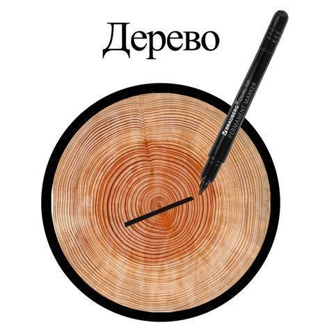 Маркер перманентный двусторонний BRAUBERG DUO, ЧЕРНЫЙ, наконечники 0,7/1 мм 1/10