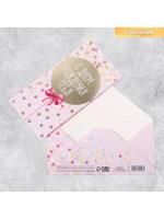 Конверт для денег 16,5x8см С Днем Рождения, розовый 10/10 Конверт для денег 16,5x8см С Днем Рождения, розовый 10/10