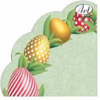 Салфетки 3-сл d 32 см  Rondo Пасхальный венок (12) 1/15