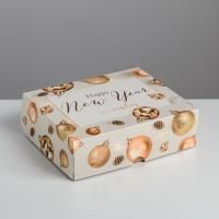 НГ Подарочная коробка 20х17х6см картон Happy new Year 1/5