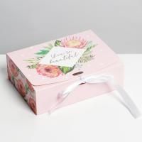 Подарочная коробка 16,5х12х5см Цветы 1/400