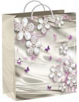 Пакет пластиковый (24х26+10)-140 Жемчужные цветочки Тико 1/40