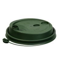 Крышка для бумажных стаканов d 90 мм с питейником флип-топ зеленая ВЗЛП 50/1000 