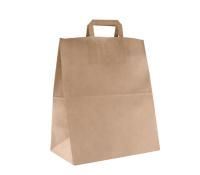 Пакет бумажный крафт с плоскими ручками 320х200х370 80гр/м до 5кг 200/200