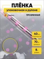 Ролик 70см х8м пленка полипропилен с рисунком Горошины розовый 1/10 Ролик 70см х8м пленка полипропилен с рисунком Горошины розовый 1/10