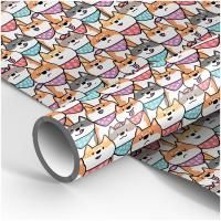 Бумага подарочная глянц 70х100см 80 г/м2 ассорти Мир собак 1/50 Бумага подарочная глянц 70х100см 80 г/м2 ассорти Мир собак 1/50