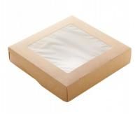 Контейнер бумажный с окном 2500мл 260х257х40мм крафт ламин OSQ Tabox PRO 2500 25/150