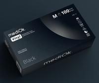 Перчатки смотровые виниловые неопудренные MediOk черные M 4,5гр 50/500