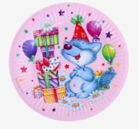 Тарелка картон с рисунком d-180 Волчонок 100/1600