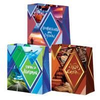 Пакет подарочный бумажный (18х23х8) ламинир Микс мужской2 3 дизайна 1/360 Пакет подарочный бумажный (18х23х8) ламинир Микс мужской2 3 дизайна 1/360