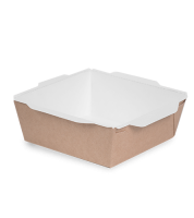 Контейнер салатник 900мл 135х135х48мм OSQ OpSalad крафт ламин (крышка 461223) 50/400