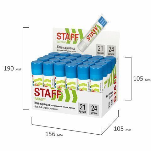 Клей-карандаш 21г STAFF 1/24/648