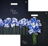 Пакет с вырубной ручкой (39х48)-50 Грэй Глосс Анютины глазки 50/500