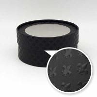 Коробка шайба с прозр. крышкой 16х6,5см черный лен Коробка шайба с прозр. крышкой 16х6,5см черный лен