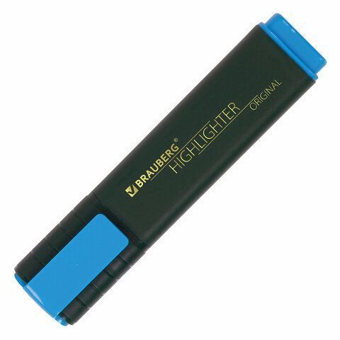 Текстмаркер голубой 1-5 мм скошенный наконечник BRAUBERG ORIGINAL 1/12/576 (Клиент)