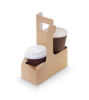 Держатель для стаканов OSQ CUPHOLDER 160х80х80 крафт/белый 25/300 