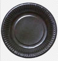 Тарелка картон d-230 черная Black ПС 100/1000