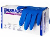 Перчатки смотровые нест сверхпрочные латекс синие Dermagrip powder free S (6-7) 32г High Risk 25/250