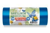 Мешок для мусора 120л рулон ПВД (70х110)-35 синий (лаванда) ПРЕМИУМ 50г Ромашка (10шт) 1/12