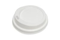 Крышка для бумажных стаканов d 80 мм с открытым питейником белая Атлас 100/1000