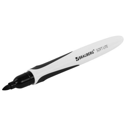 Маркер для доски черный 3мм стираемый SOFT LITE BRAUBERG 1/12