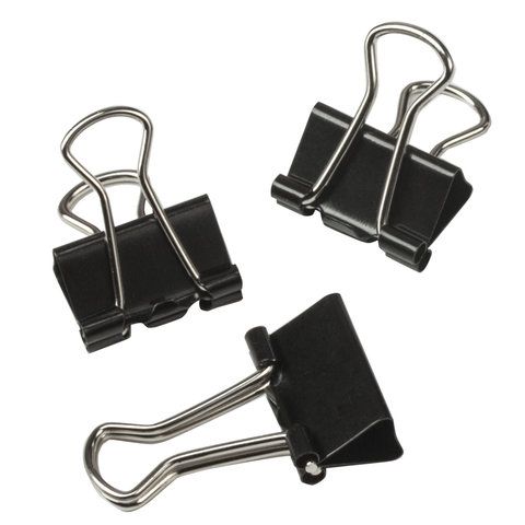 Зажимы для бумаг 15мм на 45л (12шт) черные в картонной коробке Brauberg 1/12