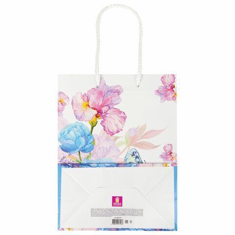 Пакет подарочный бумажный (18х23х8) ламинир Бабочка на цветке 1/12/144 Пакет подарочный бумажный (18х23х8) ламинир Бабочка на цветке 1/12/144