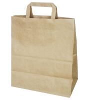 Пакет бумажный крафт с плоскими ручками 280х150х320 70гр/м до 5кг 250/250