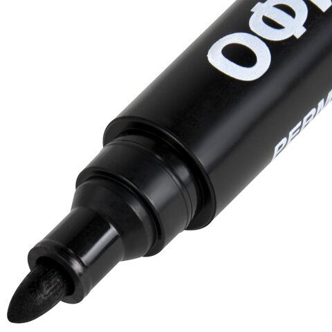 Маркер перманентный черный 3мм круглый наконечник ОФИСМАГ Economy 1/12